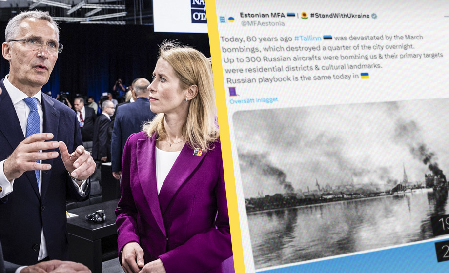 Estniskt utspel om bombningar av Tallinn väcker reaktioner