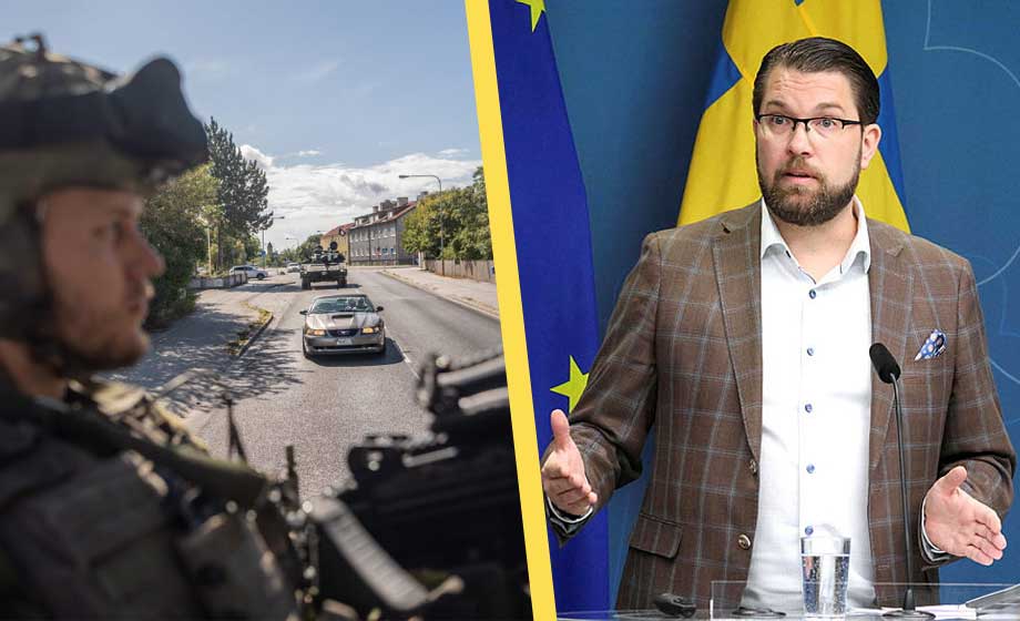 Åkesson vill sätta in militären: ”Befinner oss i krig”