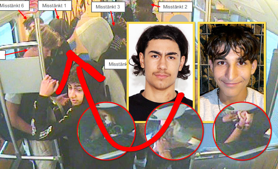 Sex mot en: Här rånas Frej, 15, av gänget på spårvagnen