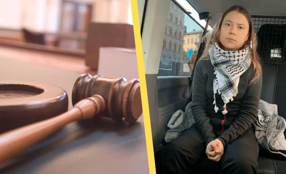 Greta Thunberg blockerade ingången till riksdagen – åtalas