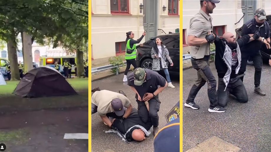VIDEO: Polisen river pro-palestinskt tältläger