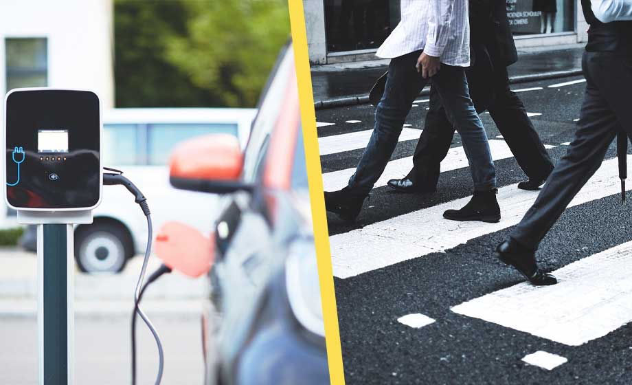 Avsevärt högre risk att bli påkörd av en elbil