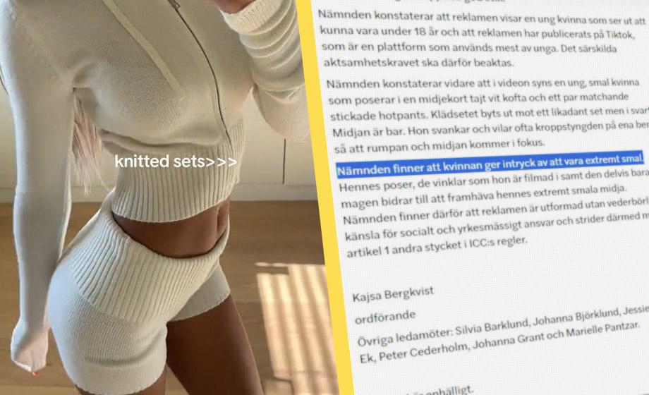 Nelly.com fälls för ”extremt smal” modell