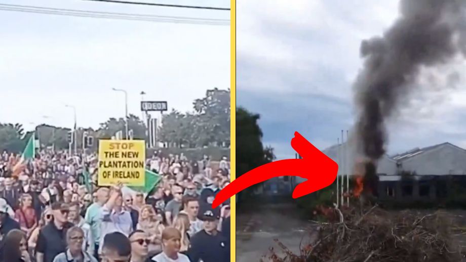 Irländare protesterade mot massinvandring – brände ned migrantboende