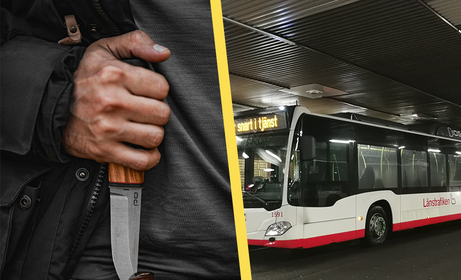 Knivattack på lokalbuss i morgontrafiken