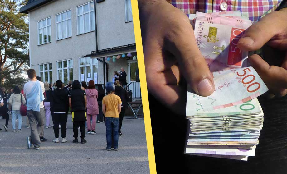 Skolelever pressar varandra på pengar