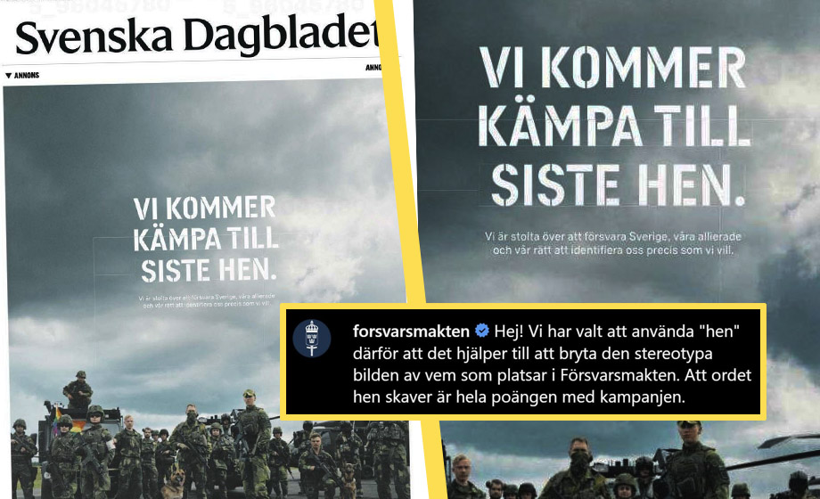 Försvarsmaktens nya hen-kampanj: ”En virtuell handgranat”