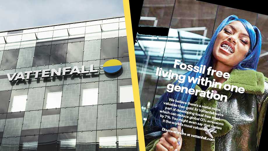 Vattenfall ljög om ”fossilfritt” – tvingas sluta med vilseledande reklam