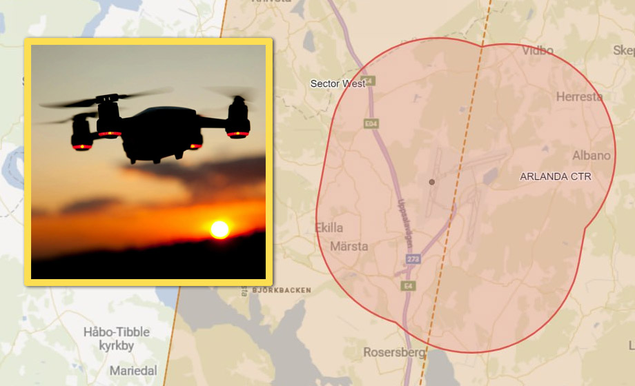 Drönare stoppade flygtrafik på Arlanda