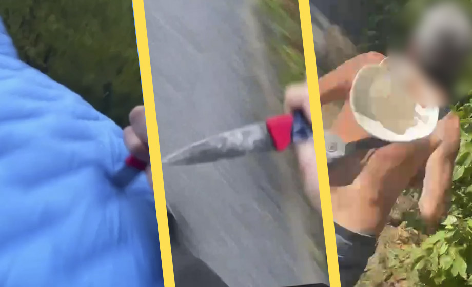 VIDEO: Här går Hässelby-knivmannen till attack