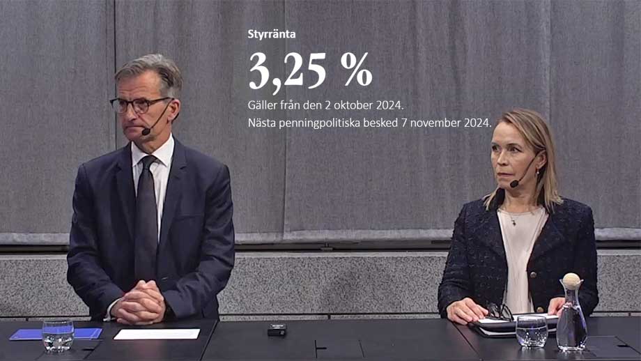 Riksbanken sänker styrräntan