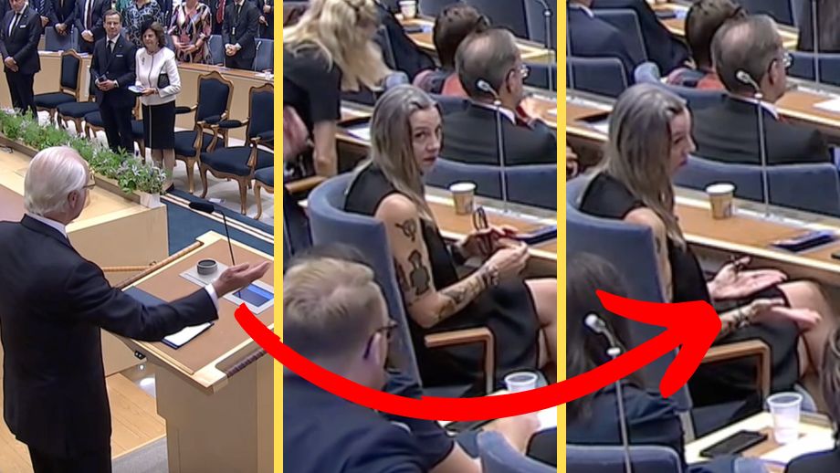 VIDEO: V-toppen härmar Kungen vid riksmötets öppnande