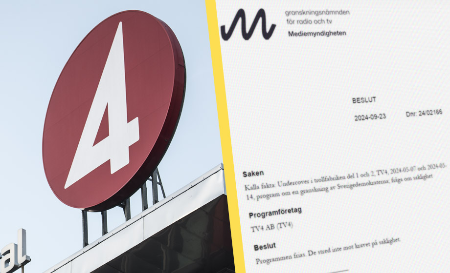 Mediemyndigheten friar TV4:s trollinslag om SD