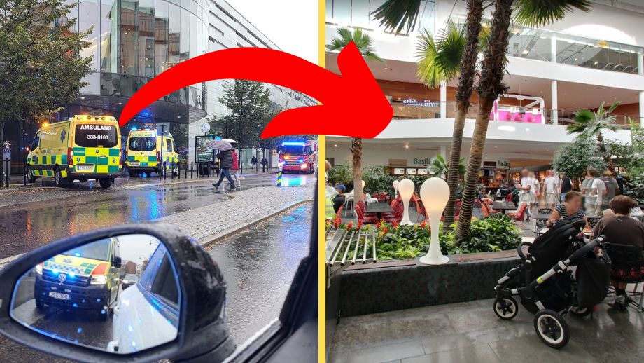 Man skjuten i lunchrusningen i köpcenter