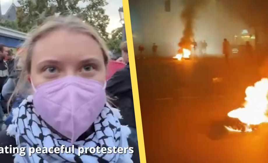 Greta Thunberg i våldsamt Gaza-upplopp