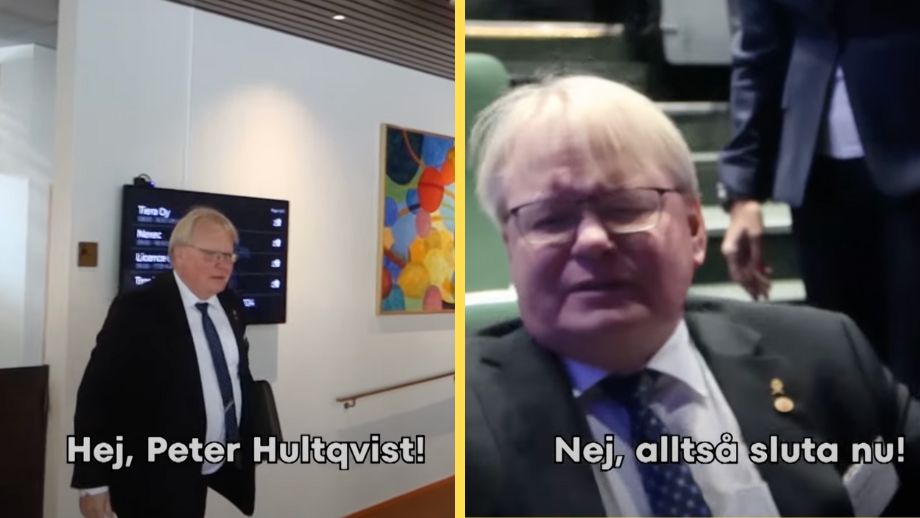 VIDEO: Peter Hultqvist (S) konfronteras om Nato-svängning – ”Jag pratar inte med nån högerextremist”