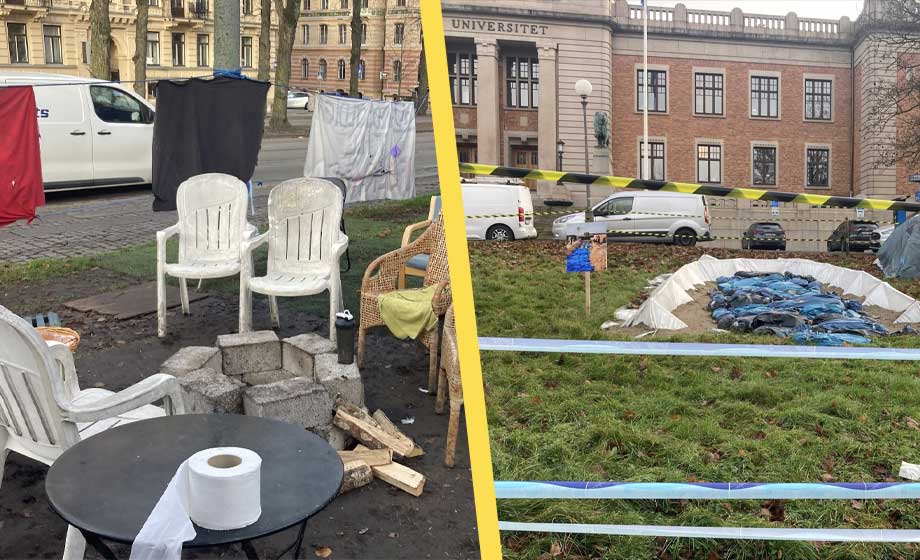Palestinalägret vid Göteborgs universitet ska rivas