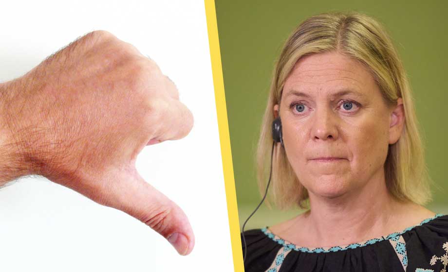 Folkets förtroende för Magdalena Andersson sjunker som en sten