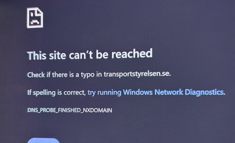 Transportstyrelsen missade räkning – hemsidan slutade fungera